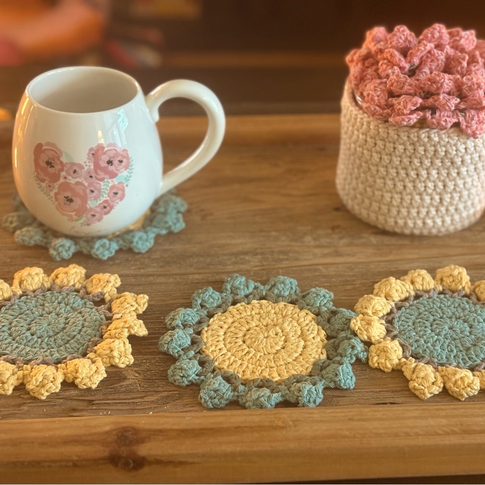 Handcrafted Crochet Coaster Set